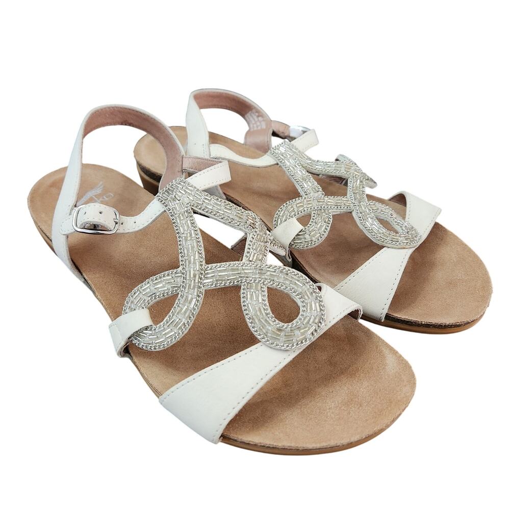 Dansko Reeta Ivory Embellished Sandals Size EU 40
